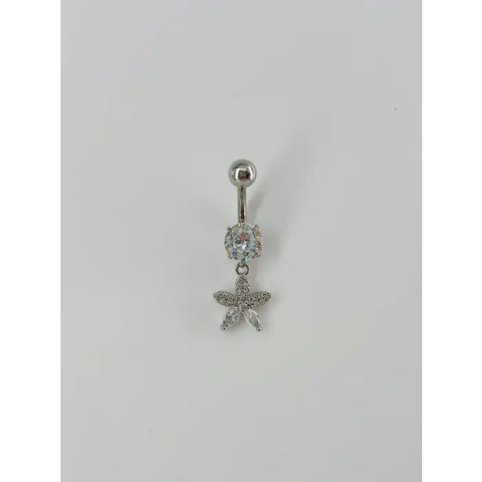 Çiçek Detaylı Göbek Piercing - Pg0045