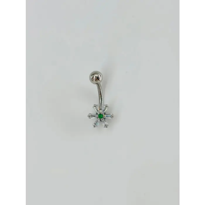 Çiçek Detaylı Göbek Piercing - Pg0082