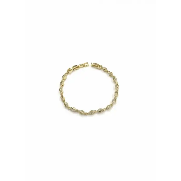    Zirkon Taşlı Pirinç Cm Bileklik 17+2 Cm  - Kbl0414