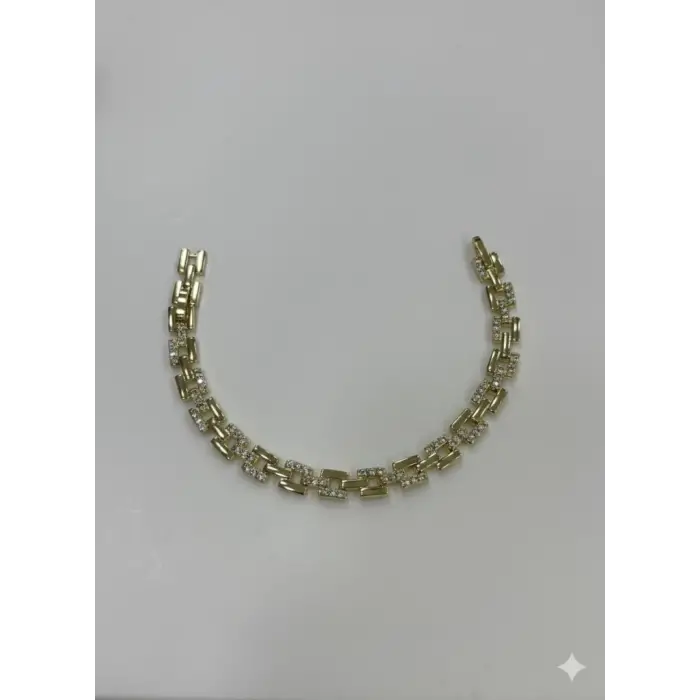    Zirkon Taşlı Pirinç Cm Bileklik 17+2 Cm  - Kbl0397