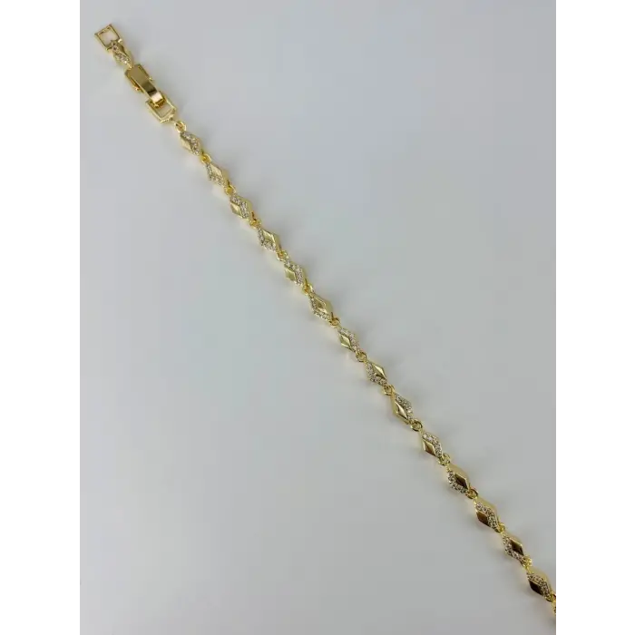    Zirkon Taşlı Pirinç Bileklikler 17+2 Cm  - Kbl0384