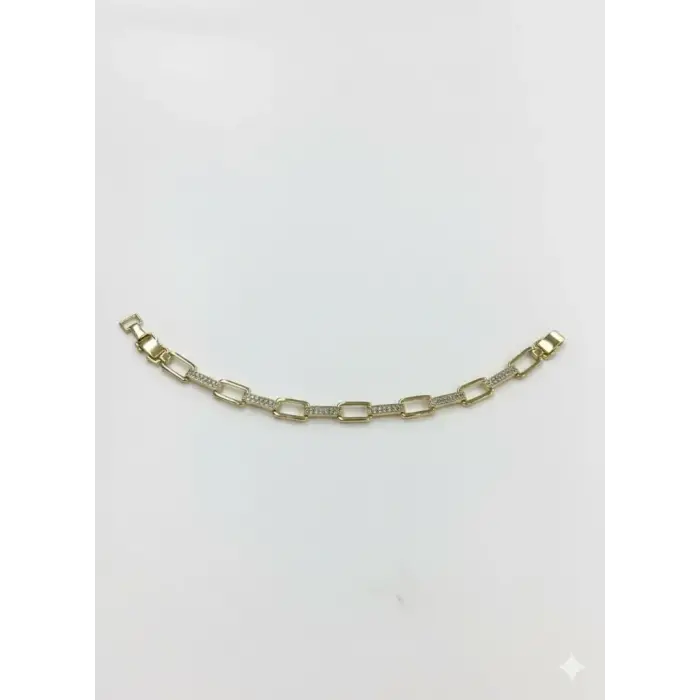    Zirkon Taşlı Pirinç Cm Bileklik 17+2 Cm  - Kbl0387