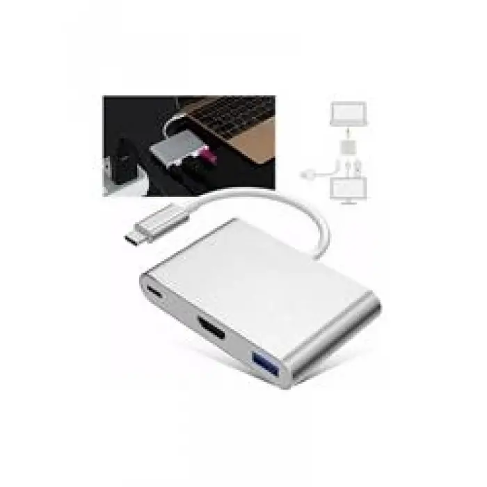 Codegen CDG-CNV39 USB 3.1 Type-C - USB 3.0+ HDMI+ USB 3.1 Type-C Çoklayıcı Adaptör (KDO)