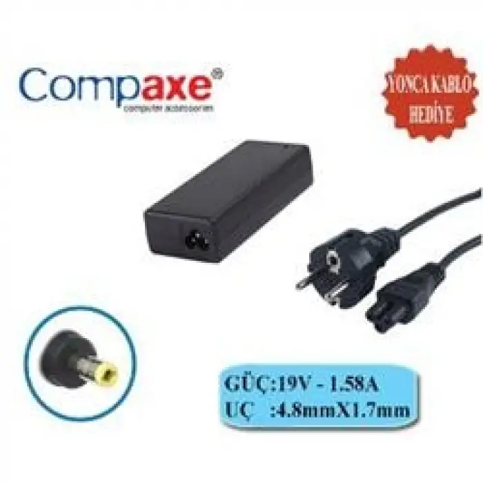 Compaxe CNH-158 Hp 30w 19v 1.58a 4.8 1.7 Notebook Adaptörü (KDO)