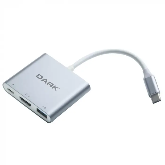 Dark DK-AC-U31X32 3in1 USB3.1 Type C Erkek-USB3.0-HDMI (4K UHD)-USB3.1 Type C Şarj (KDO)