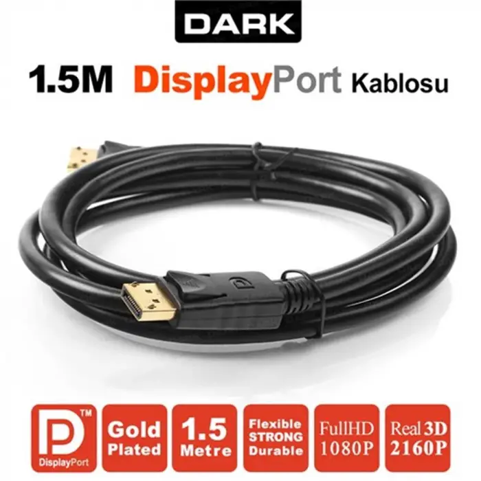 Dark DK-CB-DPL150 Display Erkek To Display Erkek 1,5MT (KDO)