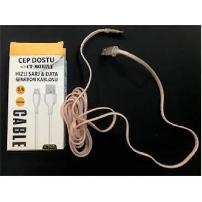 Dataline Ct-07 2.4a Lightning Data Kablosu Hızlı Şarj 1,5mt (KDO)