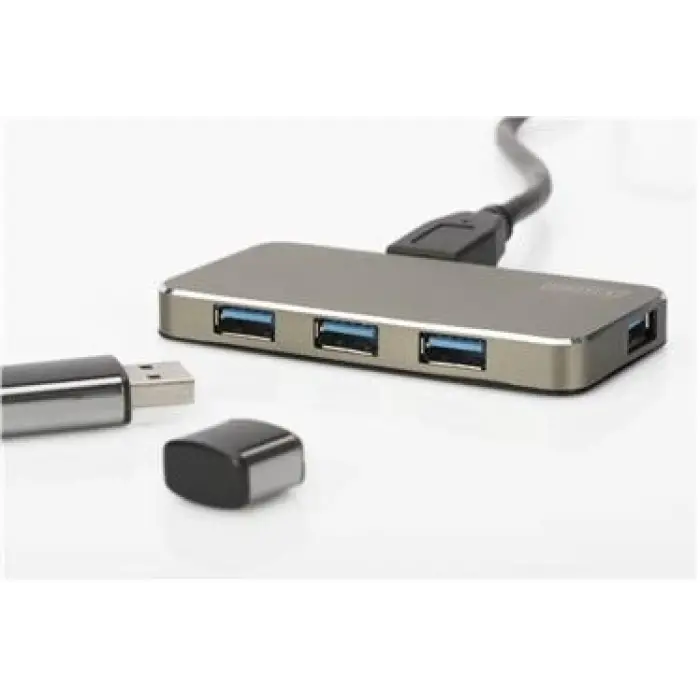 Digitus DA-70240-1 4 Port USB 3.0 Hub, 5V-2A güç adaptörü dahil, alüminyumi DA-70240-1 (KDO)