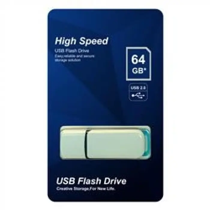 Elba 64GB Plastik Beyaz-Mavi 2.0 USB Flash Bellek (KDO)