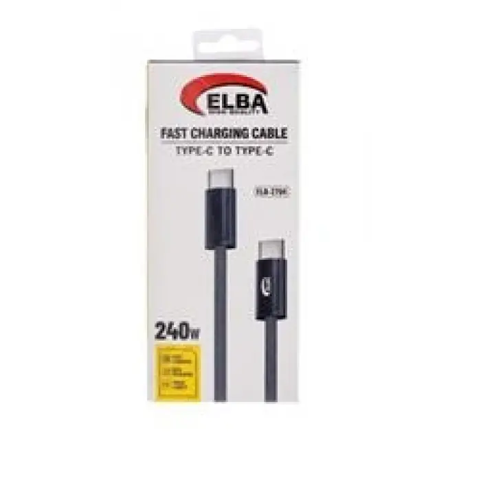 Elba ELB-2704 240w Type-c To Type-c 1mt Örgülü Desenli  Şarj Kablosu 480Mps  Hızlı Şarj