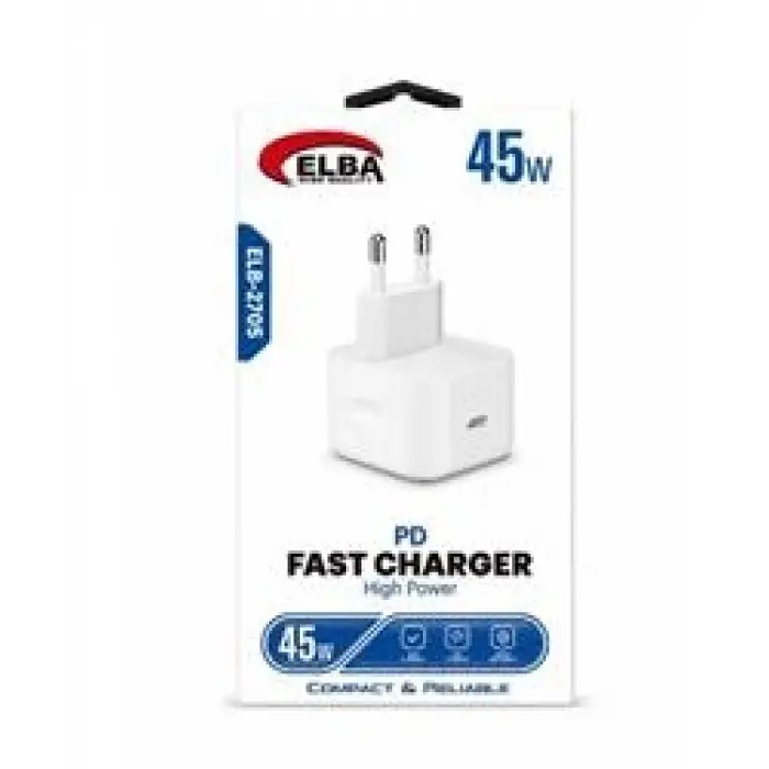 Elba ELB-2705 45W Beyaz Usb-C Ev Şarj Kafa (KDO)