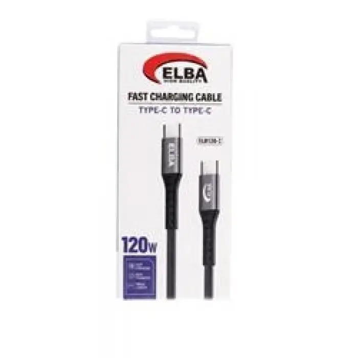 Elba Elb120-1 120w Type-c To Type-c 1Mt Siyah Örgülü  Şarj Kablosu ( Data Veri )