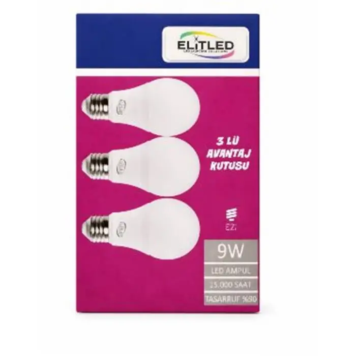 ELİTLED 9W 3LÜ SET AVANTAJ KUTU (KDO)