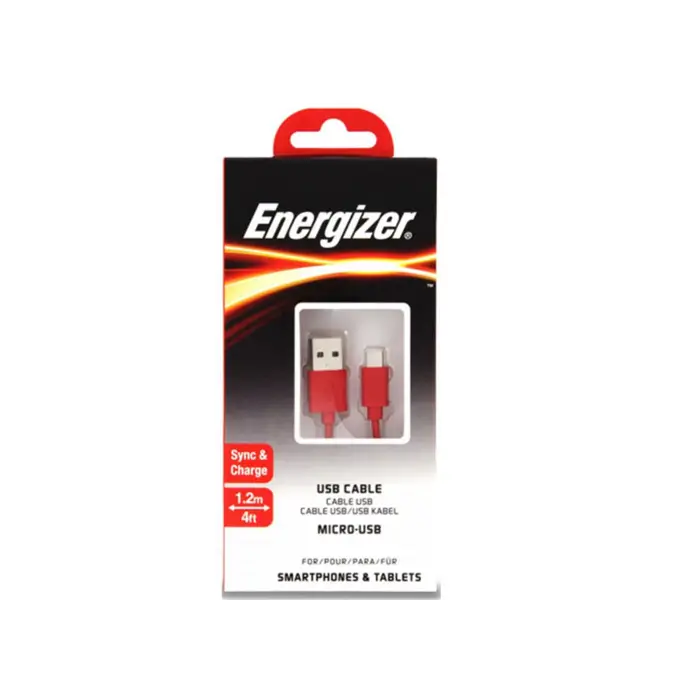 Energizer C12UBMCGRD4 1.2m Flat Micro Kırmızı Usb Kablosu (KDO)