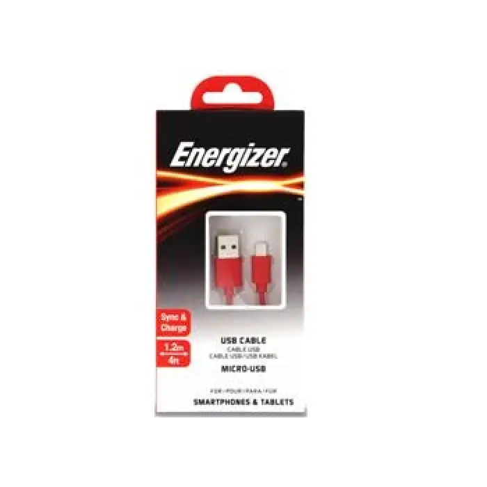 Energizer C12UBMCGRD4 1.2m Flat Micro Kırmızı Usb Kablosu (KDO)