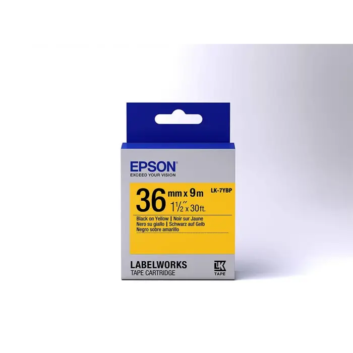 Epson LK-7YBP Pastel Sarı Üzeri Siyah 36mm 9Metre