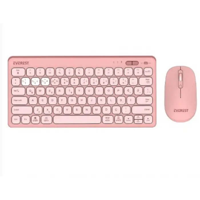 Everest LUMI KM-BT903 Pembe 3in1 3 BT + 2.4 1600dpi  Q Kablosuz Klavye + Mouse Set (KDO)