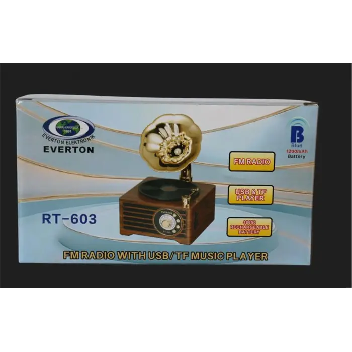 Everton RT-603  Bluetooth-USB-SD-AUX-TF Nostaljik Radyo (KDO)