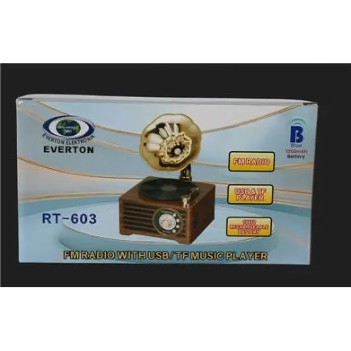 Everton RT-603  Bluetooth-USB-SD-AUX-TF Nostaljik Radyo (KDO)