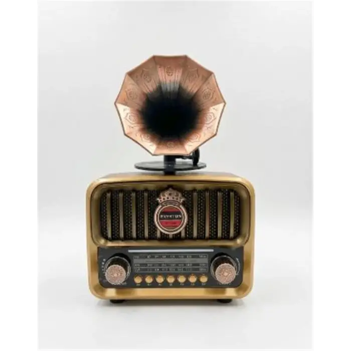 Everton RT-606 Gramofonlu, Şarjlı,  Nostaljik Radyo( Bluetooth-USB-SD-FM)