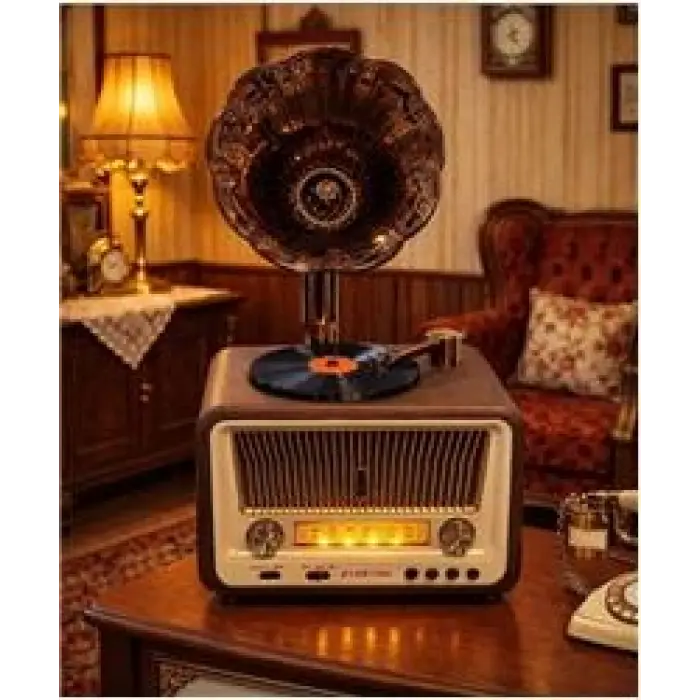 Everton Rt-608  Bluetooth Fm-Usb-Tf-Aux  Şarjlı Nostaljik Radyo