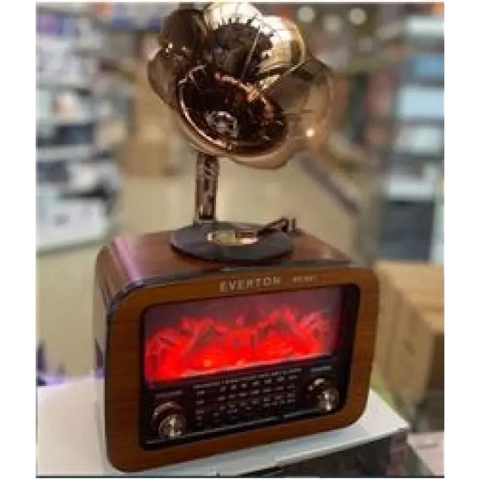 Everton Rt-651  -Usb-Tf-Am-Fm-Sw-Blue-Connect-Tws-Usb Şarj Nostaljik Radyo Alev Işıklı
