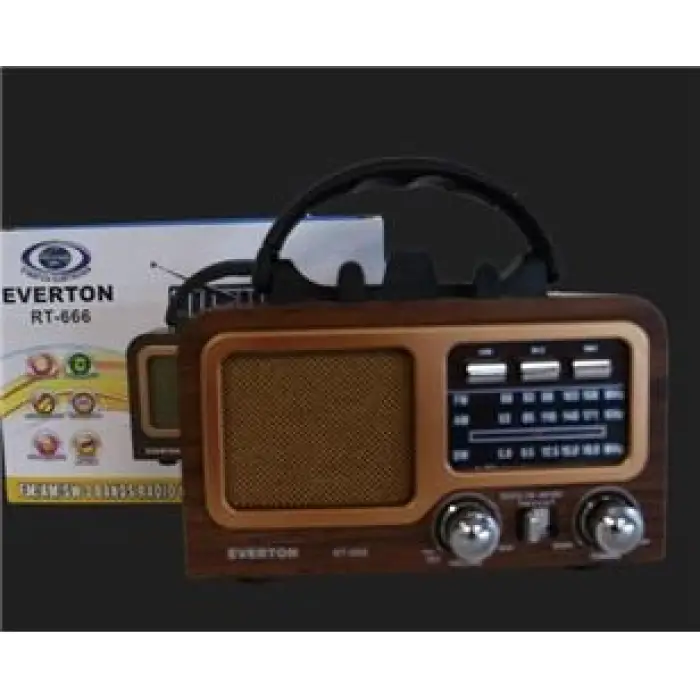 Everton Rt-666 Fm-Usb-Tf-Aux Şarjlı Nostaljik Radyo