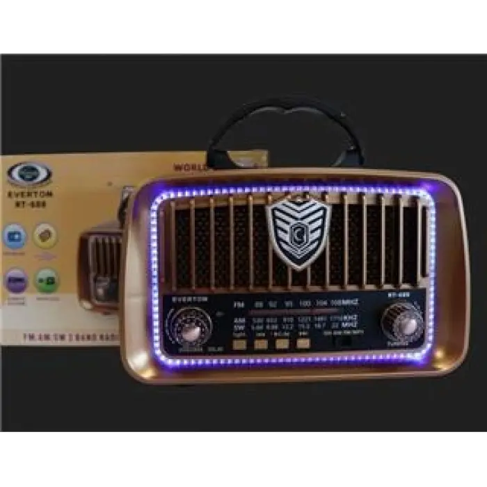 Everton RT-688 Bluetooth Usb-Micro Sd Solarlı Saatli Nostaljik Radyo (KDO)