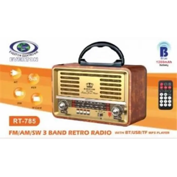 Everton RT-785  Bluetooth Usb-Micro Sd Nostaljik Radyo