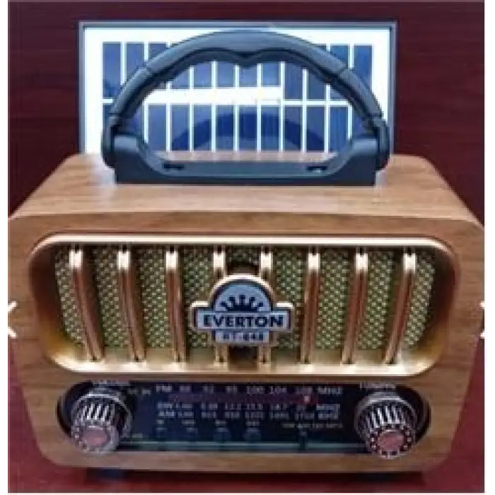 Everton Rt-848 Güneş Enerjili Panelli Bluetooth Fm-usb-Tf Card-Aux Nostaljik Radyo