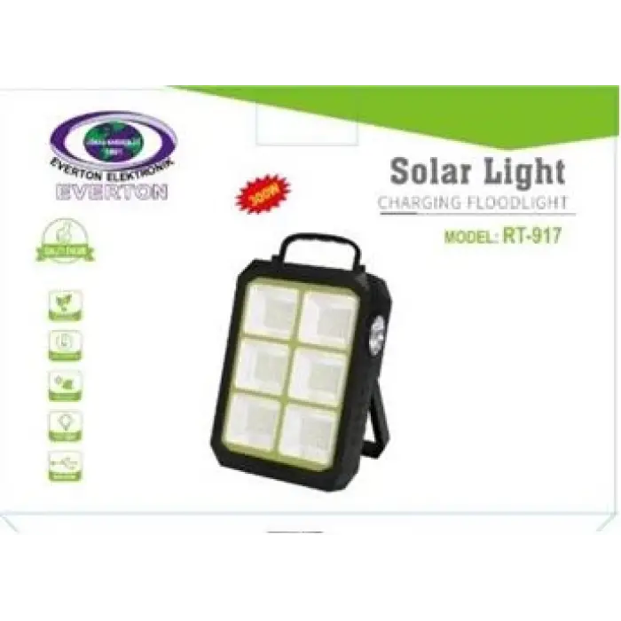 Everton Rt-917 Şarjlı 300w Solar Panelli Projektör Led