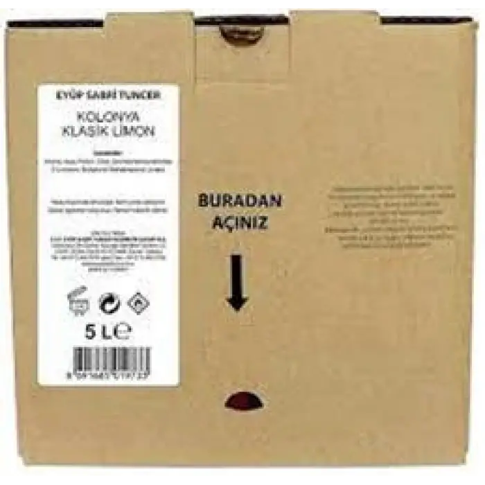 Eyüp Sabri Tuncer 5lt Limon  Kolonyası (5lt Bag IN Box Endüstriyel)