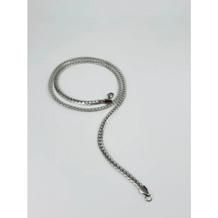 Rodyum Çelik Erkek Kolye 60 Cm - Ekl0010