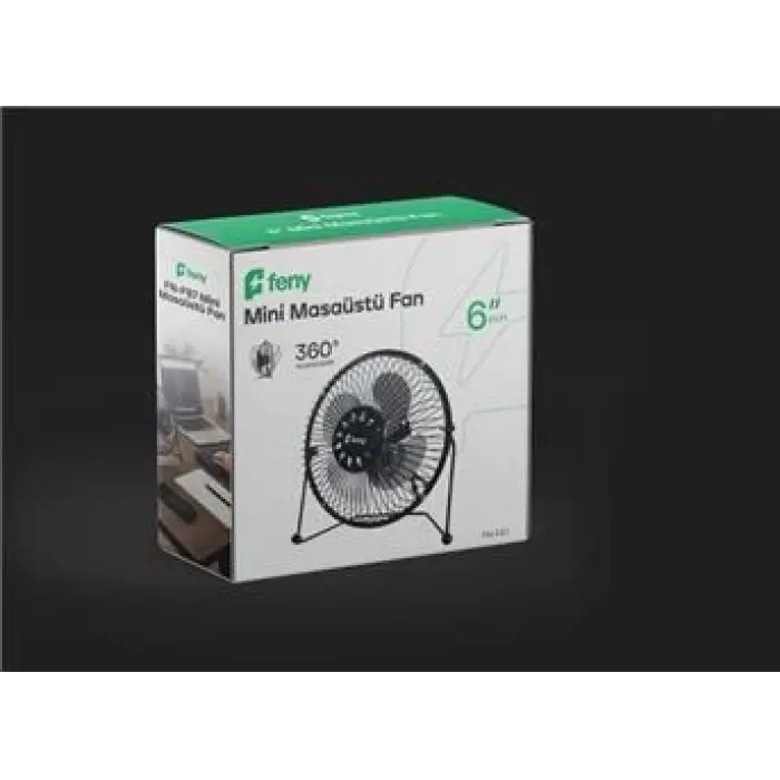 Feny FN-F87 Metal 360 Derece Dönebilen 6 Mini Masaüstü Fan