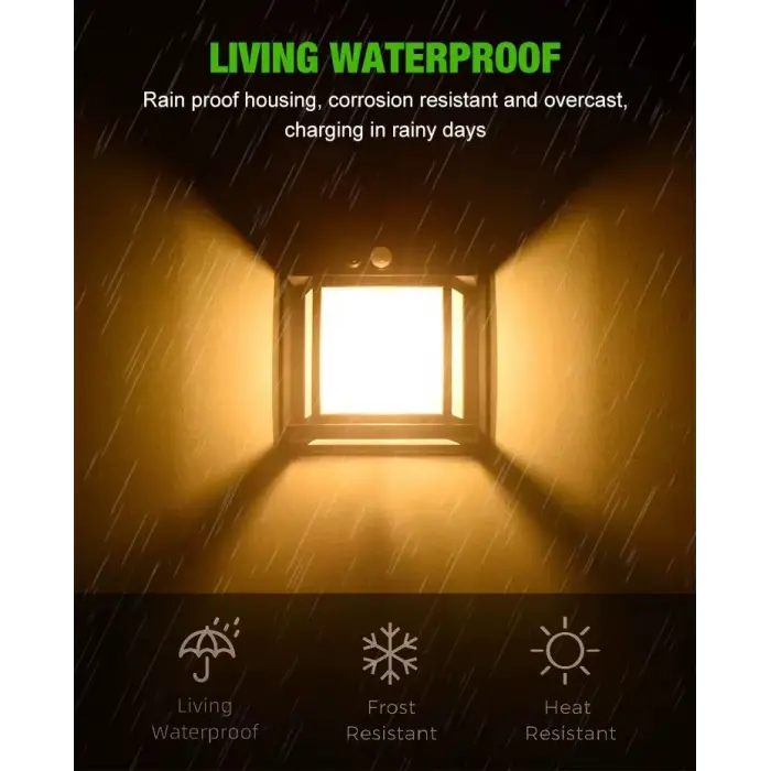 Fithome Or-228 Hareket Sensörlü Su Geçirmez Solar Bahçe Aydınlatma Duvar Lambası