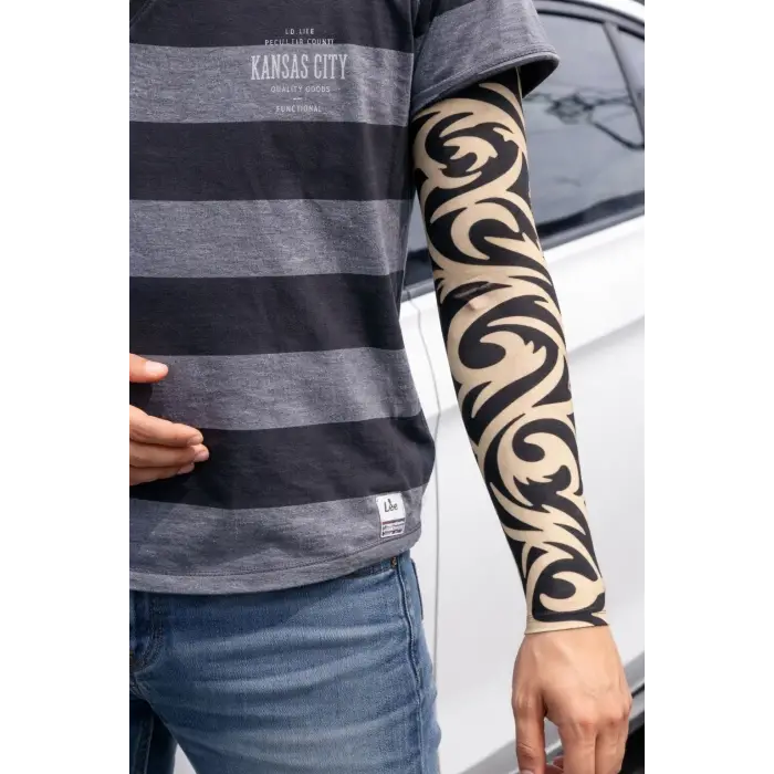 Giyilebilir Kol Dövmesi Çorap Dövme 3d Baskılı Kol Bacak Dövme 2 Adet Model 14