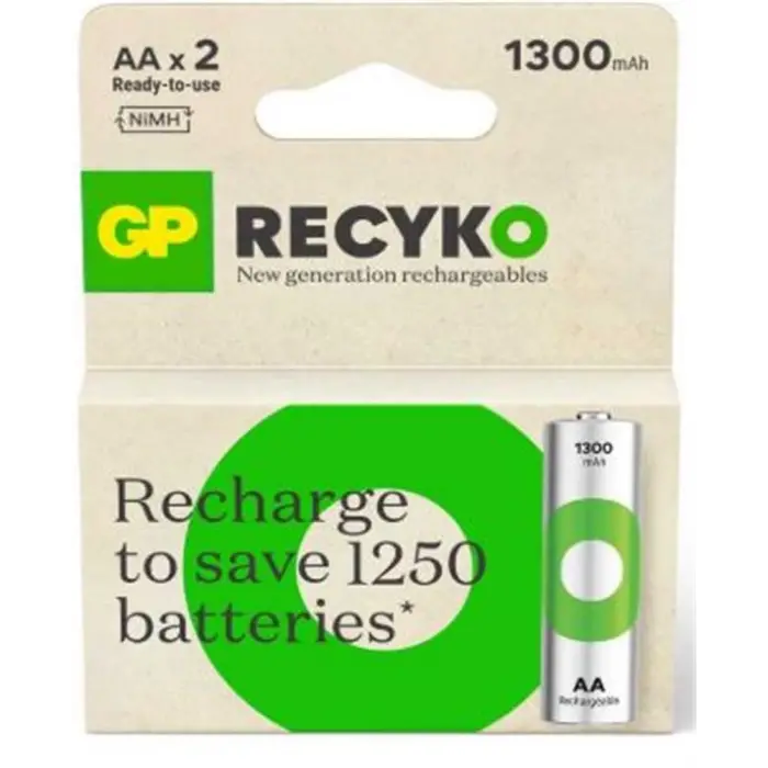 GP AA 1300 mAh Şarjlı Kalem Pil 2li Paket GP130AAHCEMTR-2GB