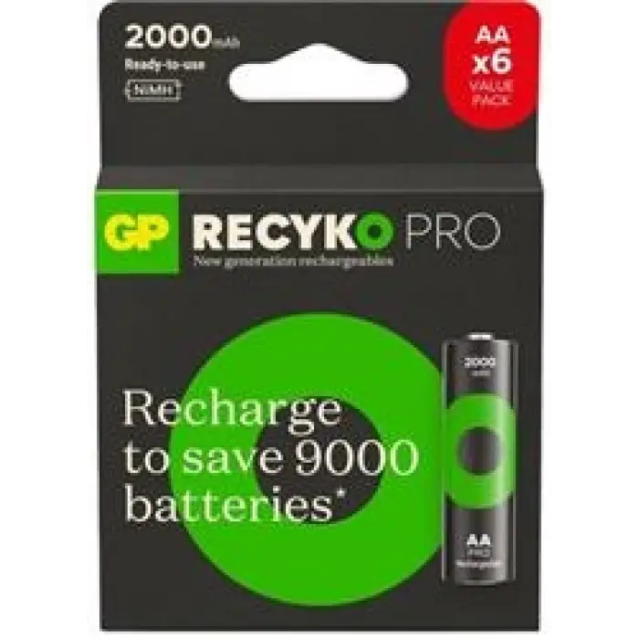 GP AA 2000 mAh Pro Şarjlı Kalem Pil 4+2li Paket  Paket GP210AAHCBR21-2GVPTLB6