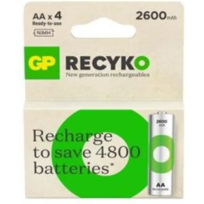 GP AA 2600 mAh Şarjlı Kalem Pil 4lü Paket GP270AAHCEMTR