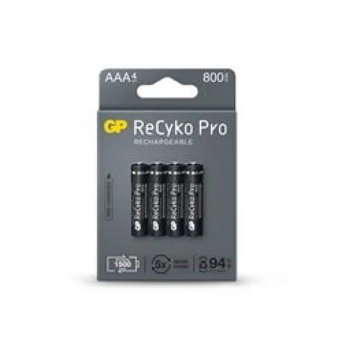 GP AAA 800 mAh Şarjlı İnce Kalem Pil 4lü Paket Recyko