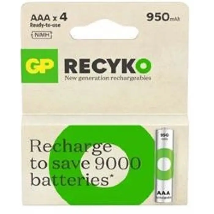 GP AAA 950 mAh Şarjlı İnce Kalem Pil 4lü Paket GP100AAHCEMTR-4LÜ