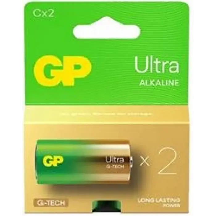 GP G-Tech LR14 Orta Boy Ultra Alkalin Pil 2li Paket GP14AU-U2 C Boy