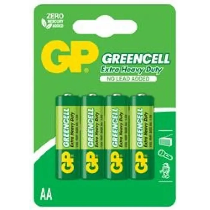 GP Greencel R6 AA Boy Çinko Kalem Pil 4lü Paket GP15G-U4