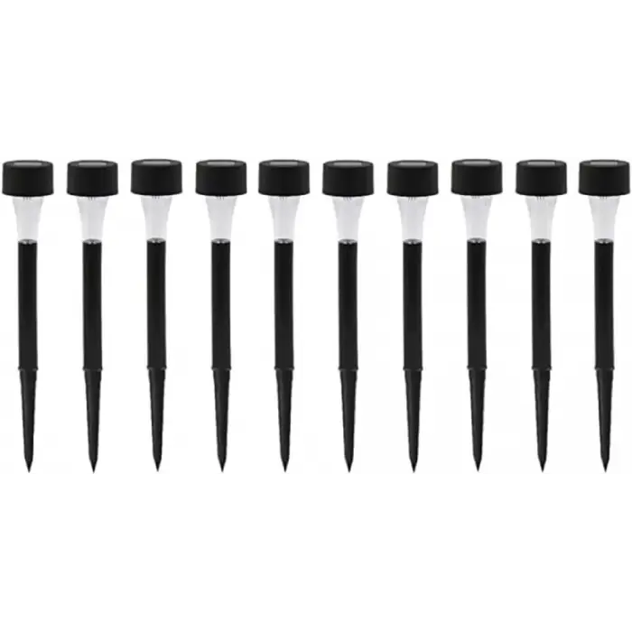 Güneş Enerjili Bahçe Lambası Plastik Saplama 10lu Set