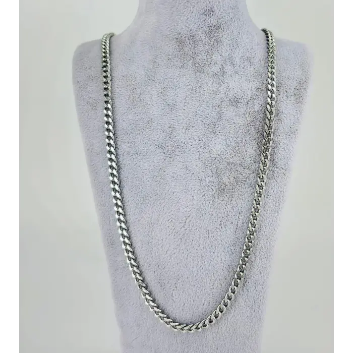 Rodyum Çelik Erkek Kolye 60 Cm - Ekl0038