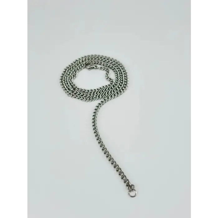Rodyum Çelik Erkek Kolye 60 Cm - Ekl0038