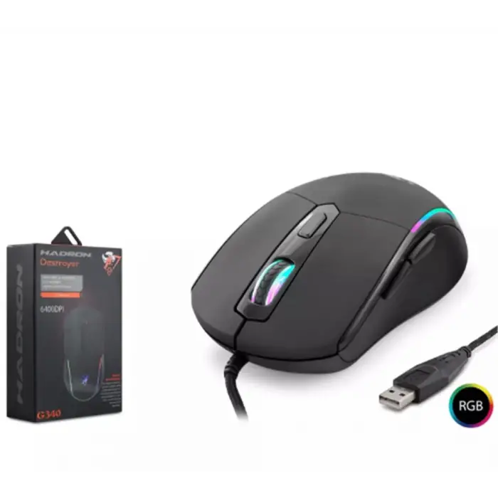 Hadron Destroyer G340 Rgb 6 Buttons Usb 6400 Dpı Oyuncu Mouse (1,40cm Kablo Uzunluğu) (KDO)