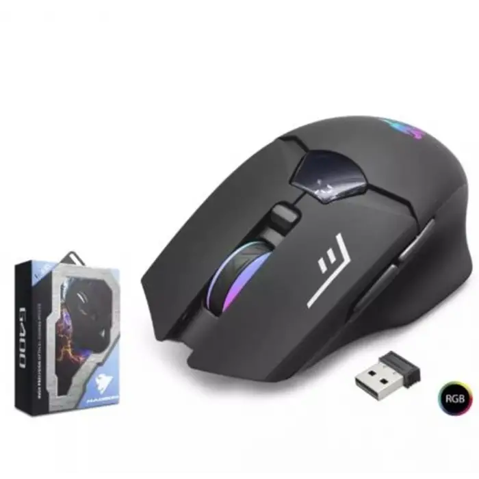 Hadron G400 Bluetooth Oyuncu Mouse Type-C Port Şarjlı + Led Ekran Rgb 1600Dpi Sessiz Siyah (KDO)