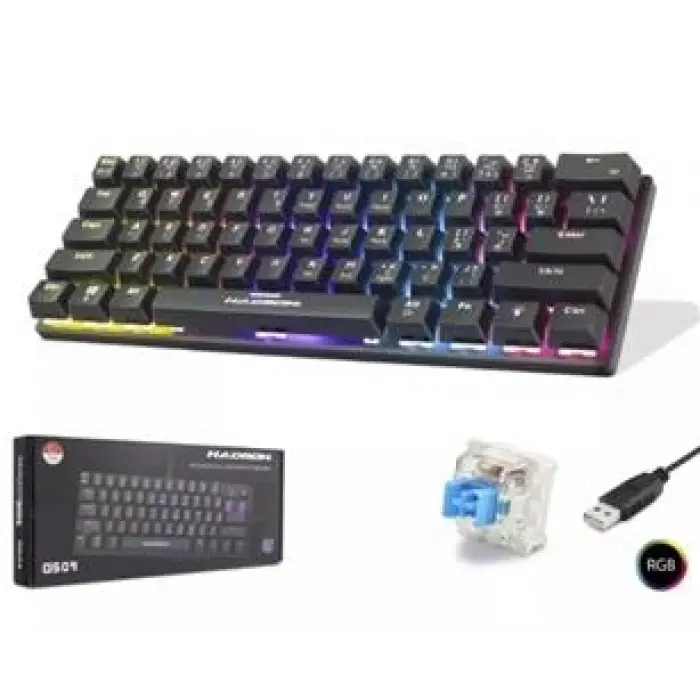 Hadron G509B Siyah Mekanik Gaming Mini Klavye Blue Switch RGB (KDO)