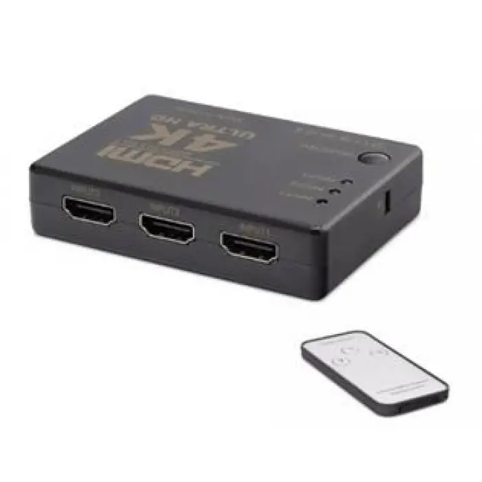 Hadron Hdx1308 3 port Hdmi Switch 3Giriş 1Çıkış 4K Kumandalı